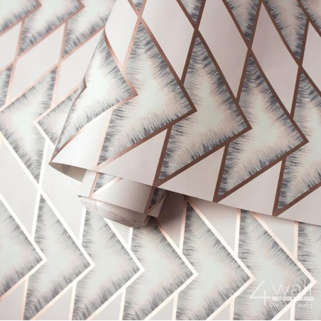 Nowoczesna tapeta 3D na ścianę różowo złota