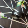 Nowoczesna tapeta geometryczna w kolibry 3D srebrne linie