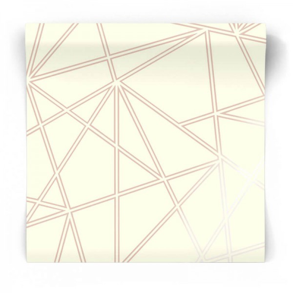 Biało złota tapeta geometryczna 90273