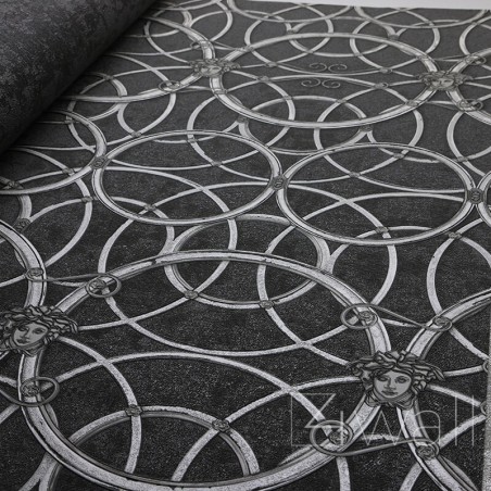 Grafitowa wytłaczana tapeta 