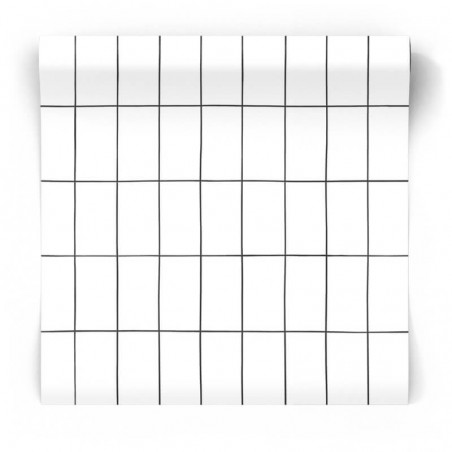 Czarno biała tapeta skandynawska geometryczna 139030