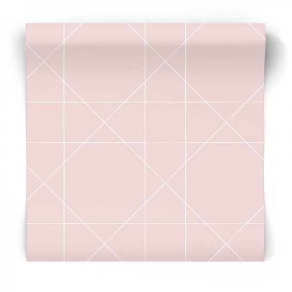 Różowa tapeta geometryczna 139091