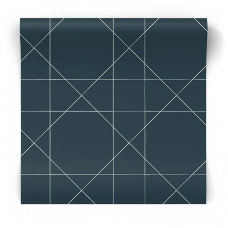 Granatowa tapeta wzory geometryczne 139093