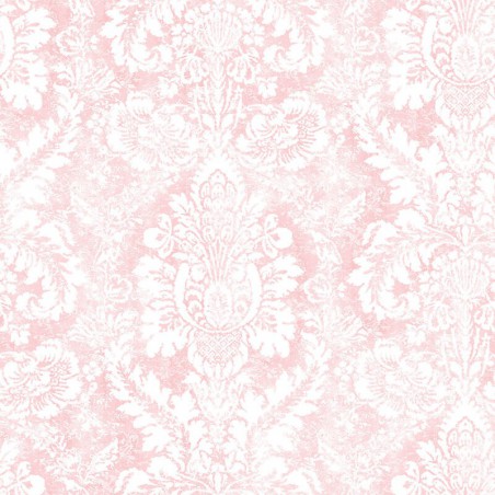Różowa tapeta w stylu pałacowym ornament