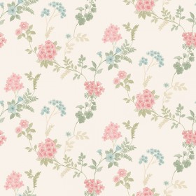 Beżowa tapeta w kwiaty vintage 2