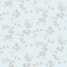 Błękitna tapeta w kwiaty vintage 2
