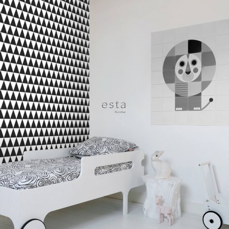 tapeta na ścianę czarno biała geometryczna