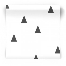 Skandynawska tapeta geometryczna czarno biała w trójkąty