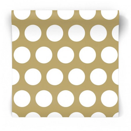 złota w kropki białe tapeta