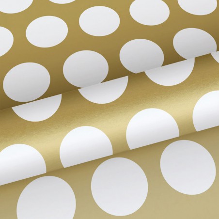 Złota tapeta w kropki 139116