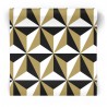 geometryczna czarno-złoty-biały tapeta 3D