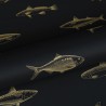 Czarna tapeta w złote ryby 139124