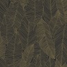 Czarna tapeta nowoczesna w tropikalne w liście