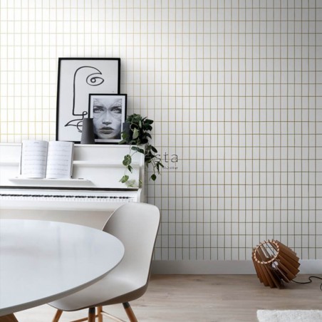 Tapeta w stylu skandynawskim ze złotem 139131