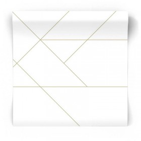 Geometryczna tapeta w złote linie