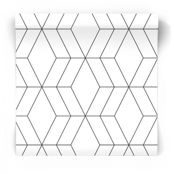 nowoczesna geometria tapeta czarno biała