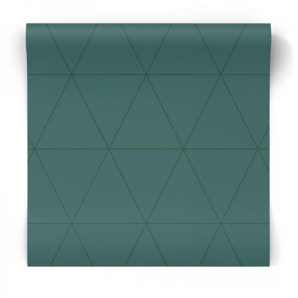 Tapeta w trójkąty morska zieleń 347717