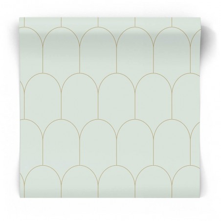 Miętowa tapeta art deco