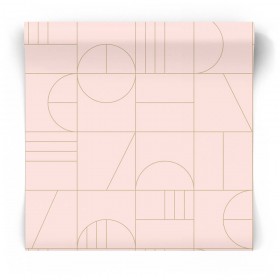 Różowa tapeta geometryczna