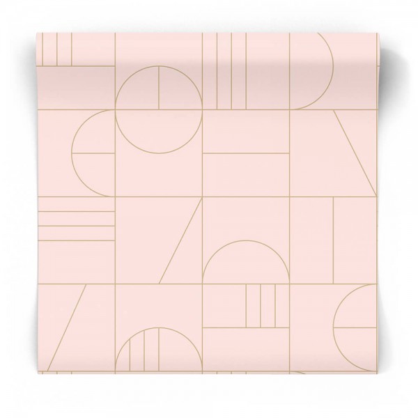 Różowa tapeta geometryczna