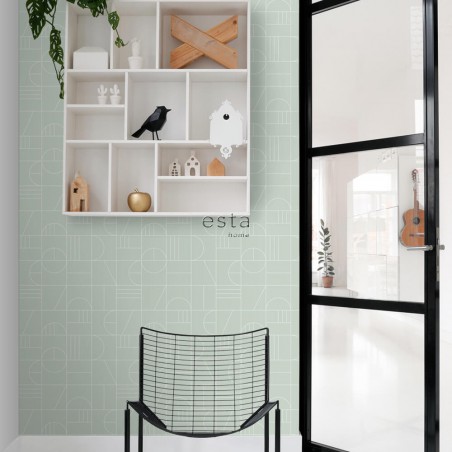 Tapeta miętowa art deco