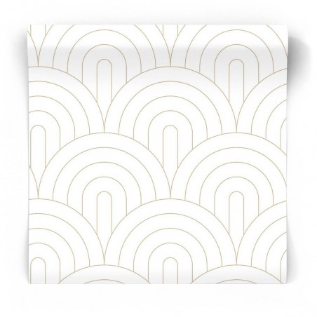 Biało złota tapeta art deco