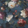 Granatowa tapeta w kwiaty 108623