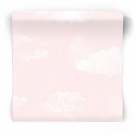 Różowa tapeta niebo chmurki G78358