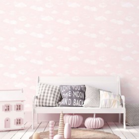 Różowa tapeta niebo chmurki G78358 2