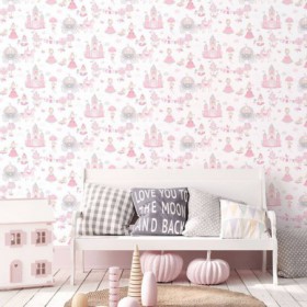 Różowa tapeta dla dziewczynki G78371 2