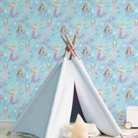 Morska tapeta w syrenki G78392 2