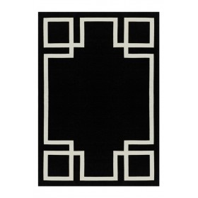 Czarno-biały dywan w stylu art deco