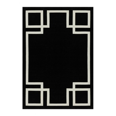 Czarno-biały dywan w stylu art deco
