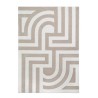 Beżowo-brązowy dywan do salonu w geometryczny wzór