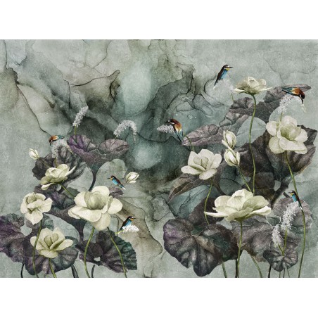 Fototapeta w kwiaty i ptaki 