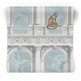 Tapeta Procuratie con vista - Fornasetti - Cole & Son Niebieska tapeta z oryginalnym motywem architektonicznym