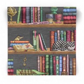 Tapeta Libreria - Fornasetti - Cole & Son Kolorowa tapeta półki z książkami
