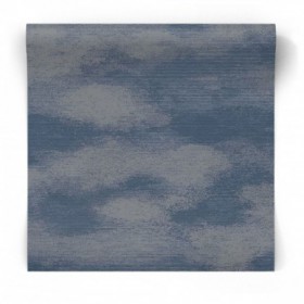 Niebiesko-szara tapeta ścienna abstrakcyjna chmury prążki 65861