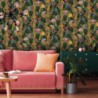 Wielokolorowa tapeta w stylowym salonie za różową sofą Holden 91433