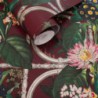 Rolka tapety bordowe tło kwiaty liście ozdobna kratownica