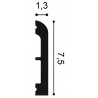 Listwa SX183F-tylko 1,3 cm głębokości - wymiary listwy