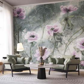 Fototapeta w kwiaty flora w pięknym salonie