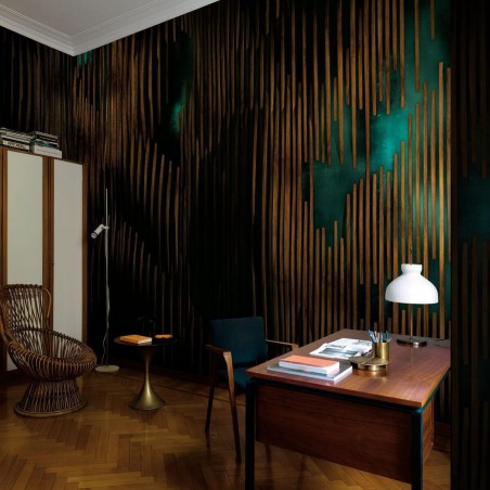 Fototapeta Henderson w pomieszczeniu z drewnianym wyposażeniem