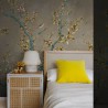 Fototapeta w sypialni motyw roślinny ptaki motyle kwiaty