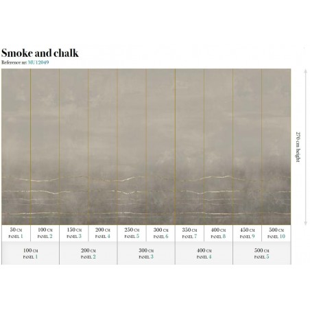 Wykres wymiarów fototapety i rozkład paneli