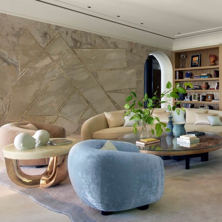 fototapeta o strukturze marmuru w nowoczesnym salonie