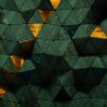 Fototapeta w trójkąty w kolorze szlachetnej zieleni ze złotymi elementami
