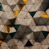 Nowoczesna tapeta w przestrzenne trójkąty o jasnobrązowej barwie