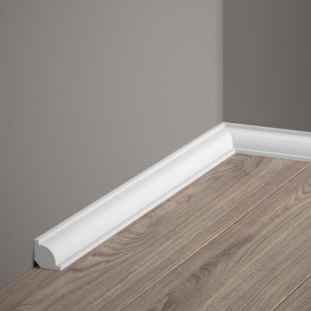 Listwa  ćwierćwałek przypodłogowa biała dekoracyjna MD001