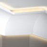 Biała wysoka listwa sufitowa LED Mardom Decor 14,7 cm